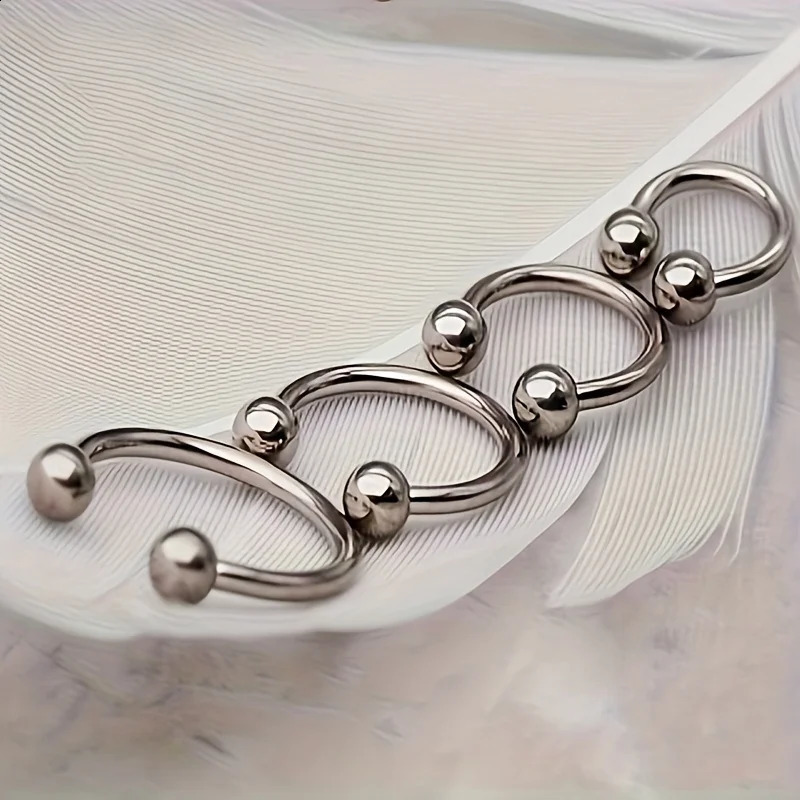 20pcs 14G 16G Stainless Steel Circular Barbells Horseshoe Lip Ring Eyebrow Nose Studs For Women Men Body Piercing Jewelry 6-16mm 260917