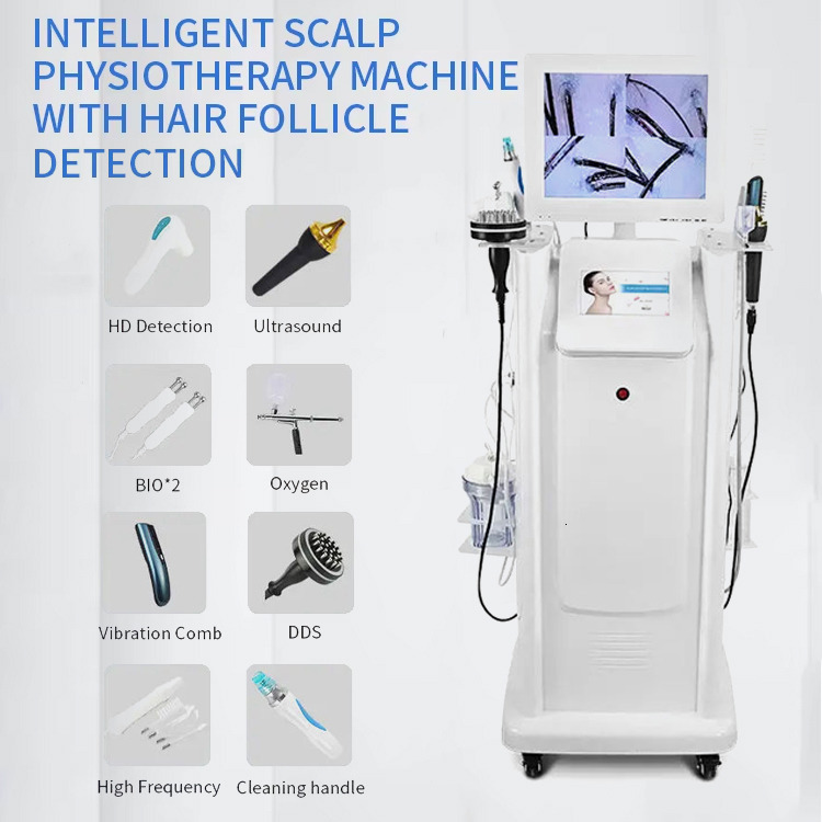 2025 New Design 8 in 1 Follicle Detection Camera for Health Improving Hair Growth Stimulating Microelectricity + Vibration Scalp Massage Sterilizati