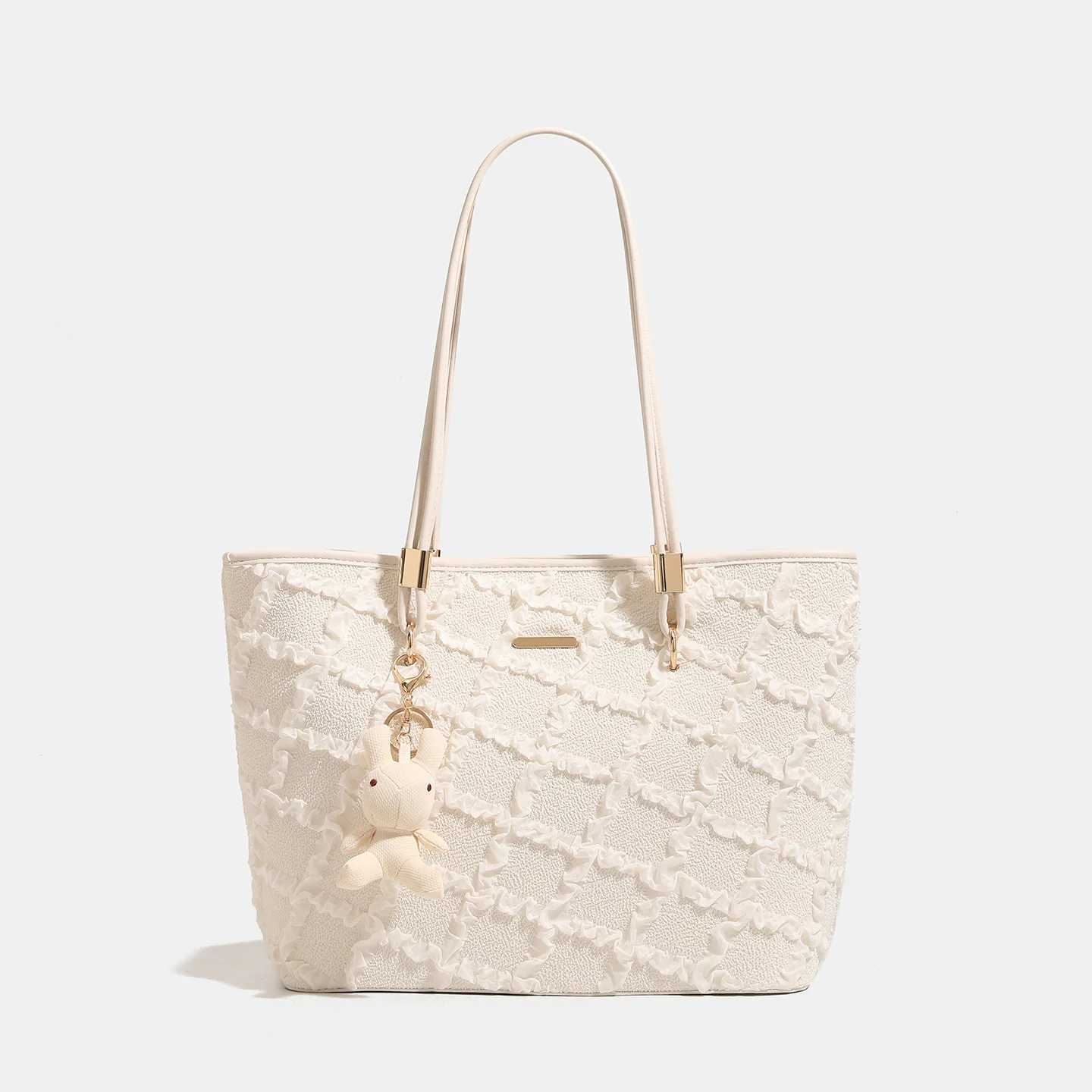 2026 Summer New Women's Large Capacity Tote Bag Floral Embroidery Single Shoulder Bag Versatile Commuting Handbag Urban Minim... Z260918
