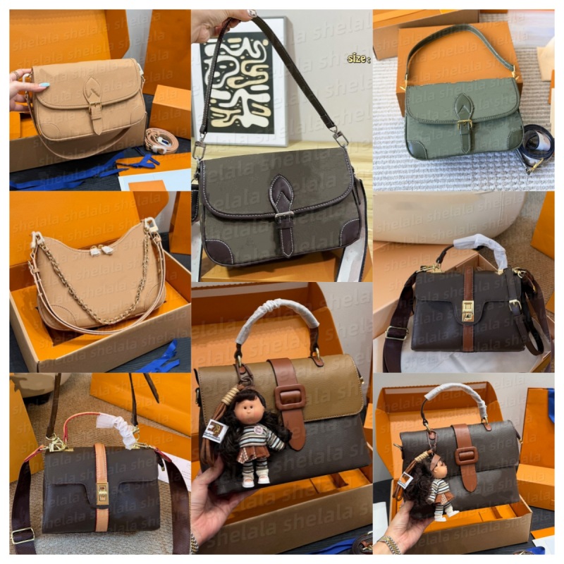 2026 designer's vintage hand-held makeup bag women's fashionable shoulder bag crossbody bags classic vintage flower commuting shopping tra