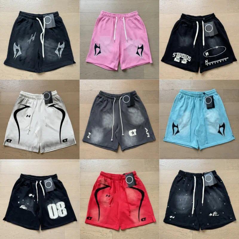 Designer shorts Men Shorts basketball shorts Wash-Distressed Vintage American Letter Graphic Print Couple's Loose Cropped Fashion Street Hip-Ho