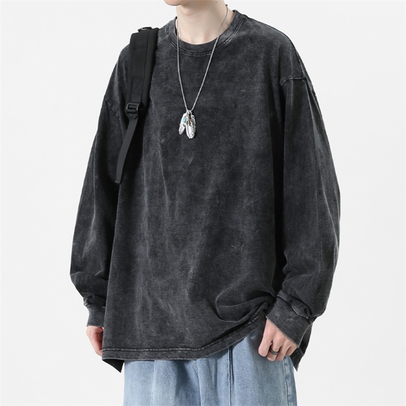American Retro T Shirts Men Oversized T-shirt Women Loose Long Sleeve Shirt Vintage Hip Hop Y2K Style Men's Streetwear Plus Size 260917ww
