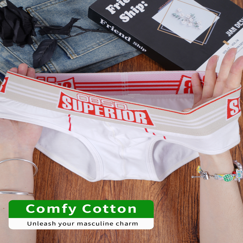 1PCS Mens 0850 SUPERIOR Print Briefs Comfy Cotton Breathable Low Rise Underwear 260915