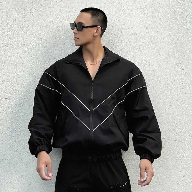 Spring Autumn Reflect Functional Man Jacket Men Black Windbreaker Coats Outdoor Windproof Waterproof Night Riding Zipper Jackets S260918IBVI