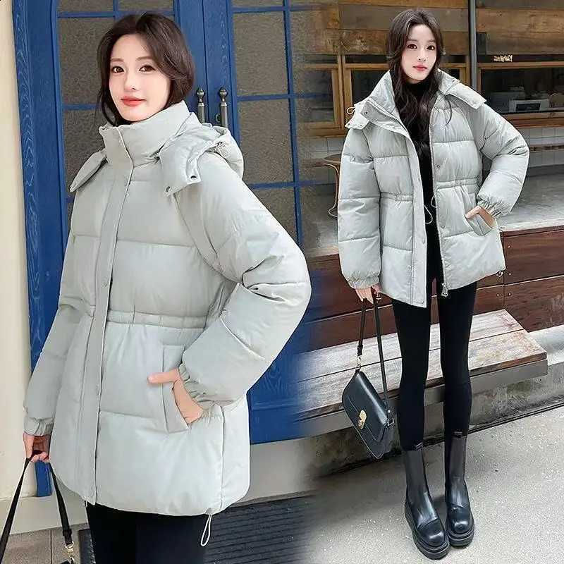 Detachable Hat Cotton-padded Coat Winter 2026 New Thick Warm Cotton-padded Jacket Long Thick Waist Parkas Outerwear Jacket Women H260917