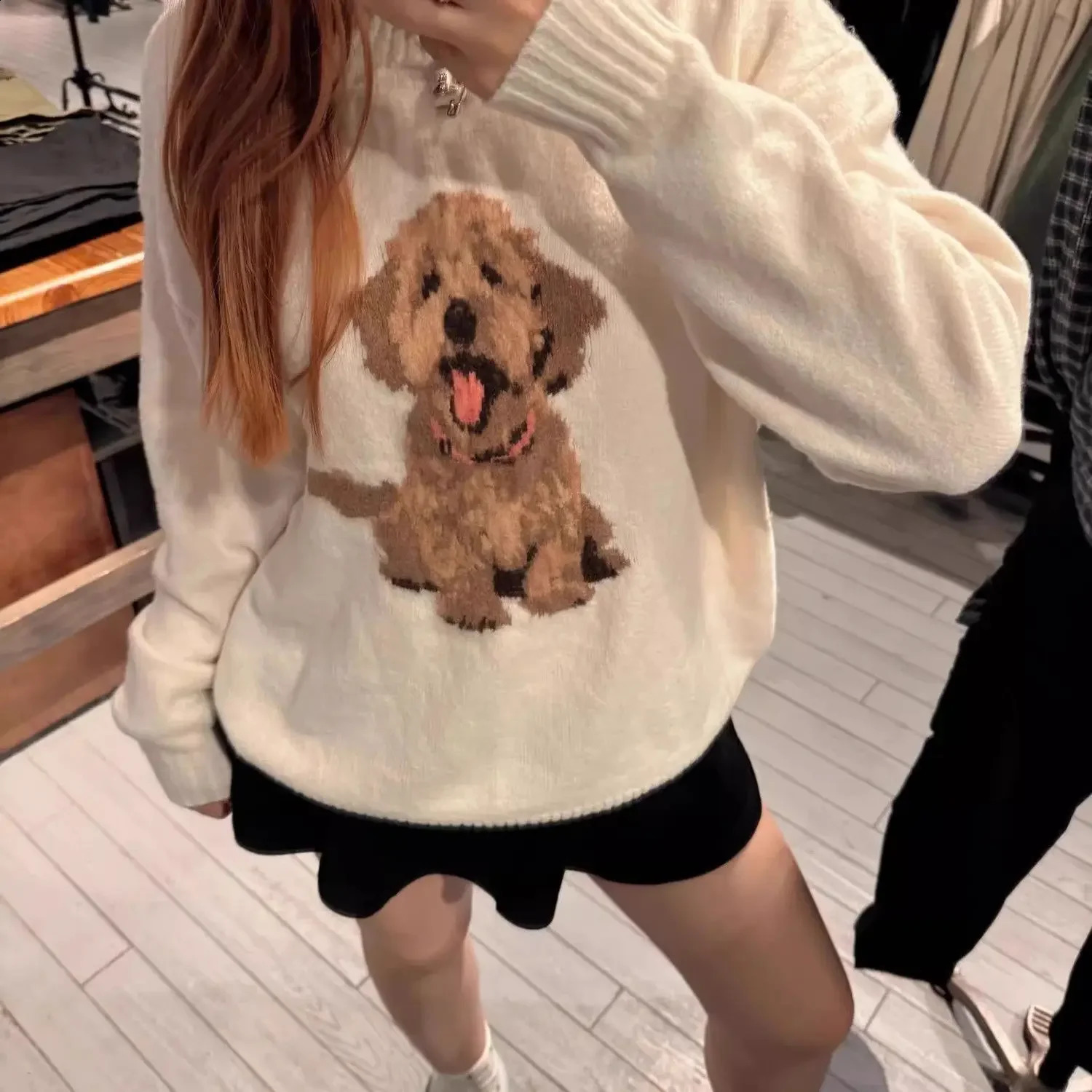Japanese Sweet Cute Cartoon Print Knitted Sweater Women's Clothing Autumn Winter Knit Pullover Streetwear Long Sleeve Coats Tops 260917