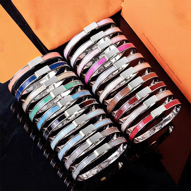 Bracelet de marque H de haute qualité, ne se décolore pas, en argent 6mm, breloque, vêtements de fête, bijoux Design pour femmes