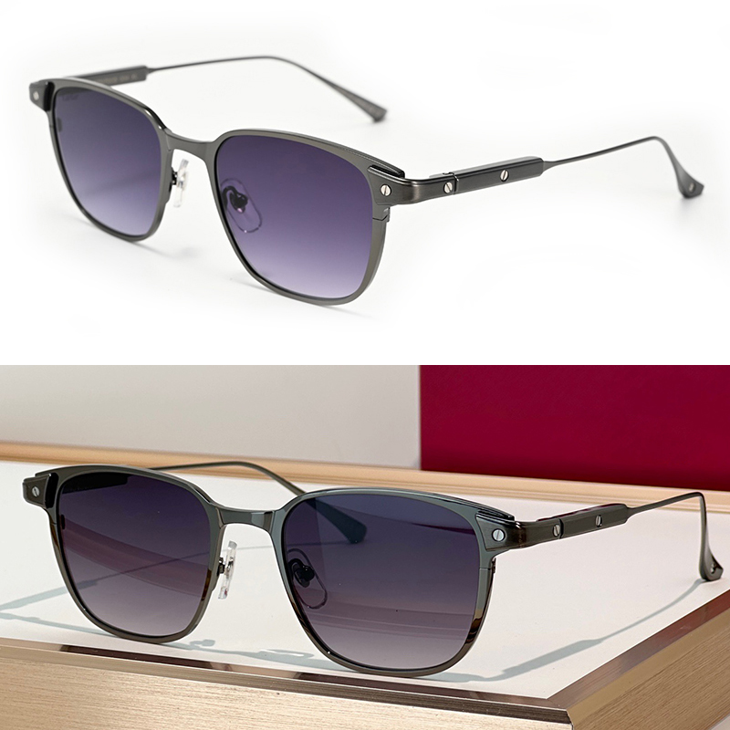 New Luxury Square CT0700S Womens Designer Sunglasses Purple Gradient Lens Fashion Metal Frame Sunglasses Men and Women Business Party UV400 Glasses