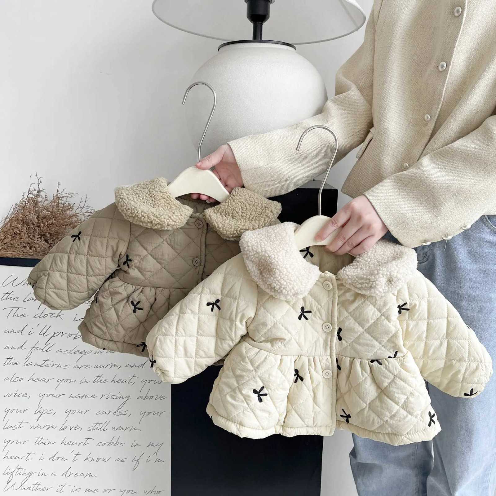 Jacket Down Parkas Coat Kids Velvet Korean Version Girls Cotton Padded Winter Clothes Baby Western Style Little Girl Thick WarmQ260917