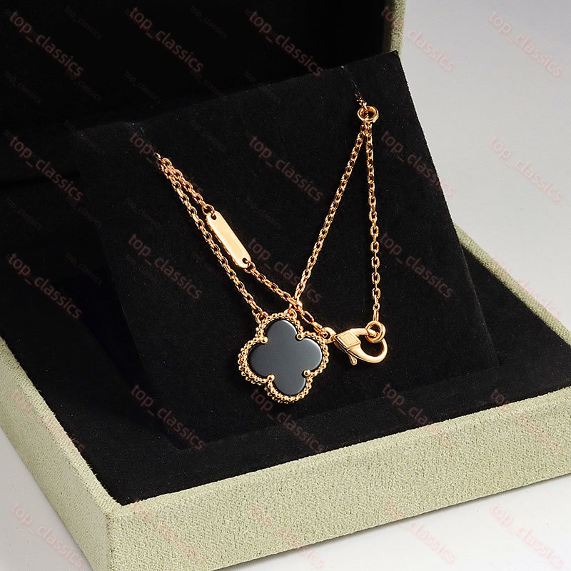 Designer Jewelry Classic Vanlies Clee Necklace Women Natural High Quality Mother Of Pearl Bracelets Jewelry Four Leaf Clover Necklace Valentine Jewe