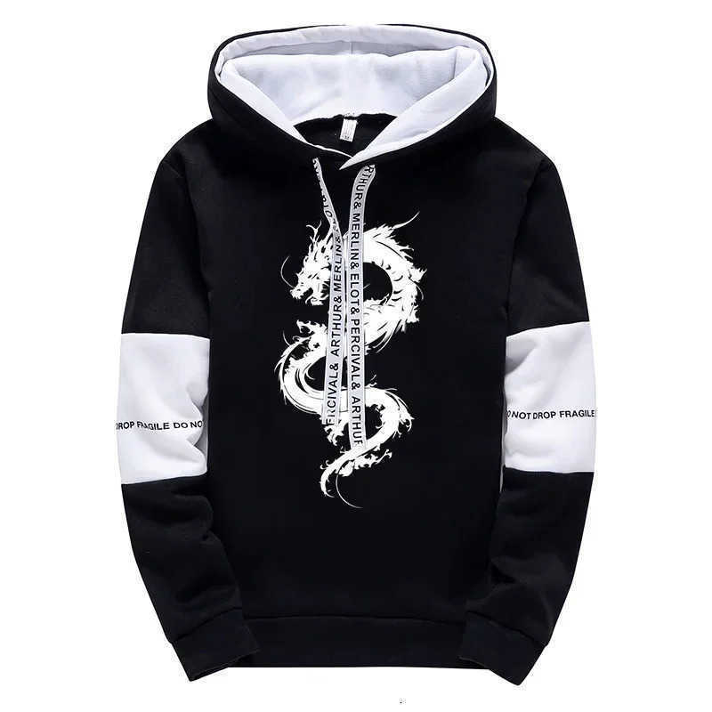and Printed Hoodie Chinese Dragon Sweatpants High Quality Male Daily Casual Sports Hooded Sweatshirts Jogger Pants Men's Clothes C260915 C26091