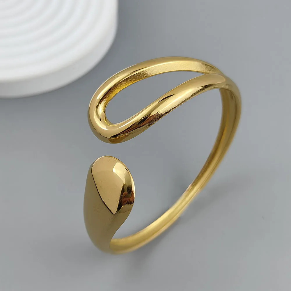 water drop hollow stainless steel gold plated 18K bracelet high quality waterproof silver jewelry gift for couples 260917