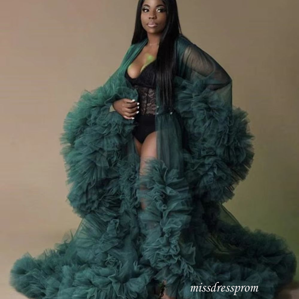 Sexy Maternity Bridal Dresses See Thru Tulle Robes For Photo Shoot Plus Size Bathrobe Gowns Night Gowns