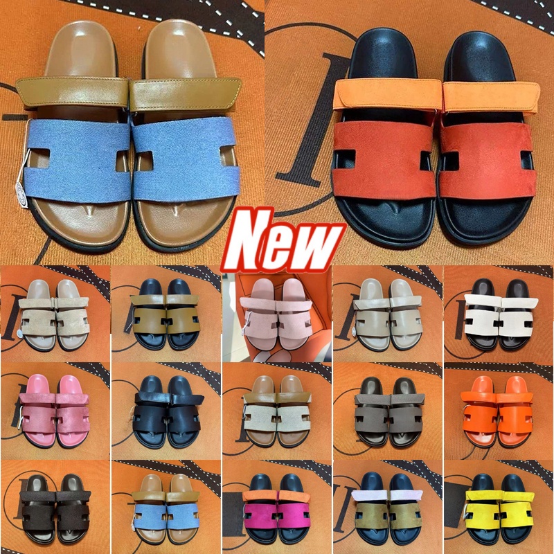 Designer H Comfort Slides Men Women Open Toe Double Strap Sandals Velcro Platform Slippers Casual Summer Shoes Outdoor Walking Beach Footwear Holida