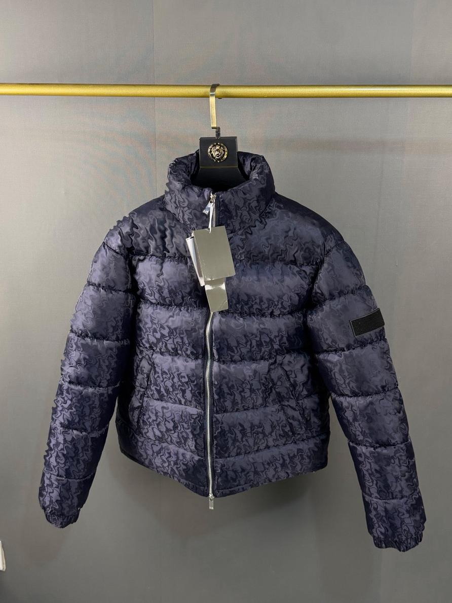 jacket men doudoune winter designer coat Letter dark pattern old flower stand up collar down puffer jacket