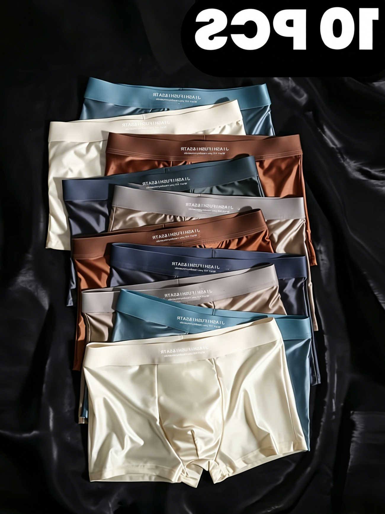 Satin Underpants 10PCS Men's Summer Underwear Ice Silk Briefs Breathable Comfort Lightweight Smooth Flat Solid Color Boxer Shorts D260918