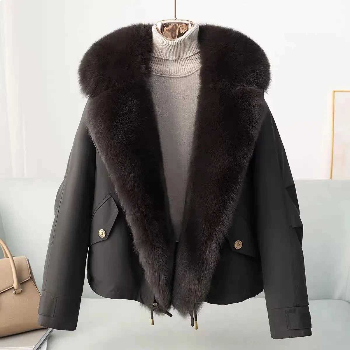 2026 Winter New High end Big Fur collar Workwear Down Cotton Jacket Women's Fashion Short Thicken Cotton Female Parkas Coats H2609171