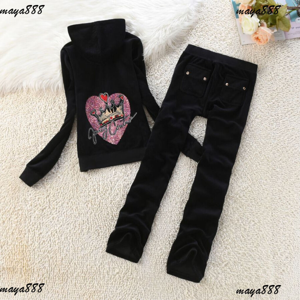 Juicy 2 Piece Set High Quality Designer Tracksuits Set Sportswear Casual Tracksuit Fashion Juicy Tracksuit Rhinestone Two Piece 2026 New Juicy Track
