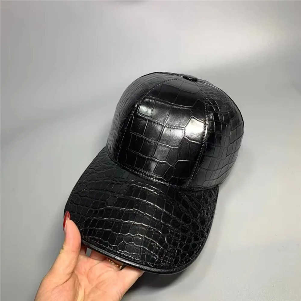 Skin Exotic Belly Real Alligator Men's Casual Baseball Cap Genuine Crocodile Leather Male Black Adjustable Snapback Hat J260917