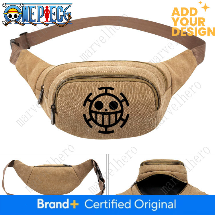 One Piece/One Piece Anime Backpack, Unisex Outdoor Sports Canvas Waist Bag, Multifunctional Storage Shoulder Bag