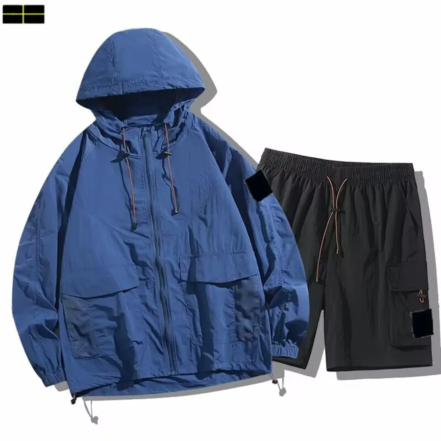 stones jacket Cross Border Badge High Def Stone Solid Color Soft Shell Functional Simple Casual Windproof Zipper Hooded Coat 2026