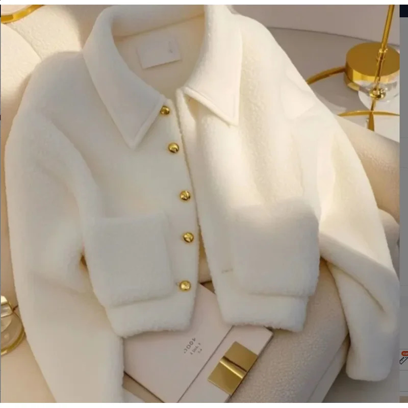 Lambwool Coat Women's Integrated Thickened Warm High-end Jacket Top 260917