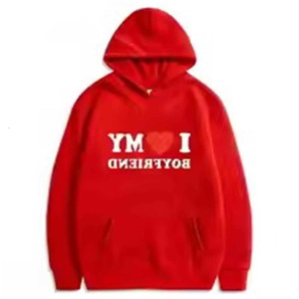 MY Christmas hoodie I LOVE BOYFRIEND Men Women Hooded Pullover Outdoor Street Casual Trendy Valentine's Day Spring Autumn Winter Warm Sweatshir
