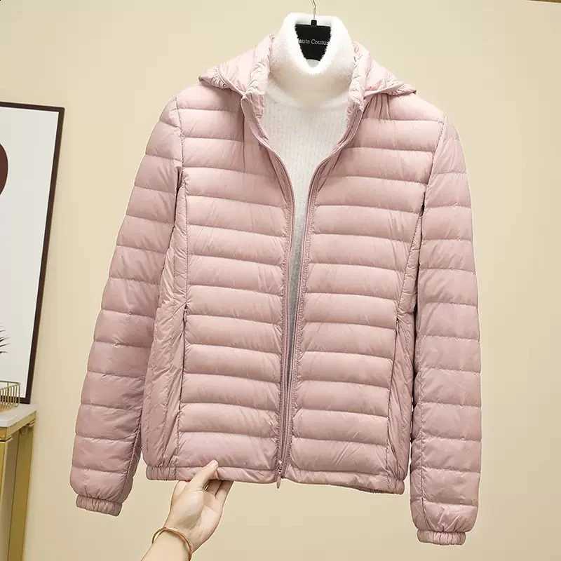 With Removable Hood Autumn Winter Thin Outwear Portable Storage 2026 New Women Ultralight White Duck Down Jacket H260917