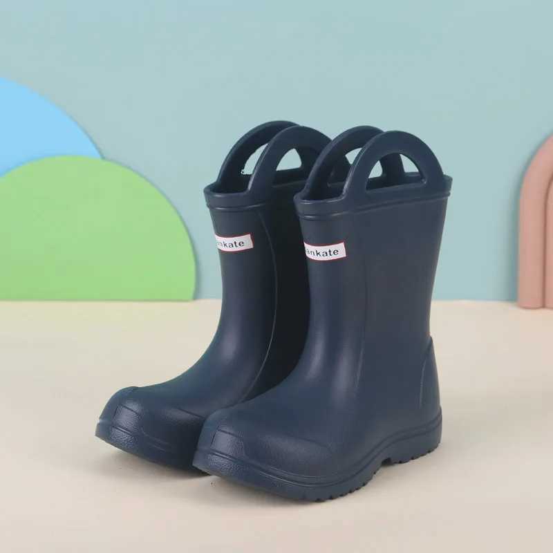 2025 New Solid Kids Rainboots Spring Autumn EVA Waterproof Boys Girls Rain Boots Soft Anti Slip Children Rain Boots X260917