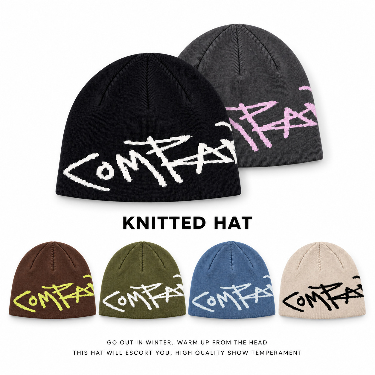 Luxury Cap Brand Designer Hat American-Style Hip-Hop Double-Layer Knitted Beanie, Windproof, With Letter Design, Wool Blend, Warm Hat For Men And Wo