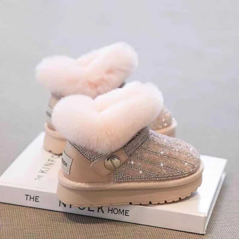 2026 New Girls Winter Snow Boots Thick Sole Sequins Design Thermal Fluffy Lining Anti Slip for Outdoor Play X260917