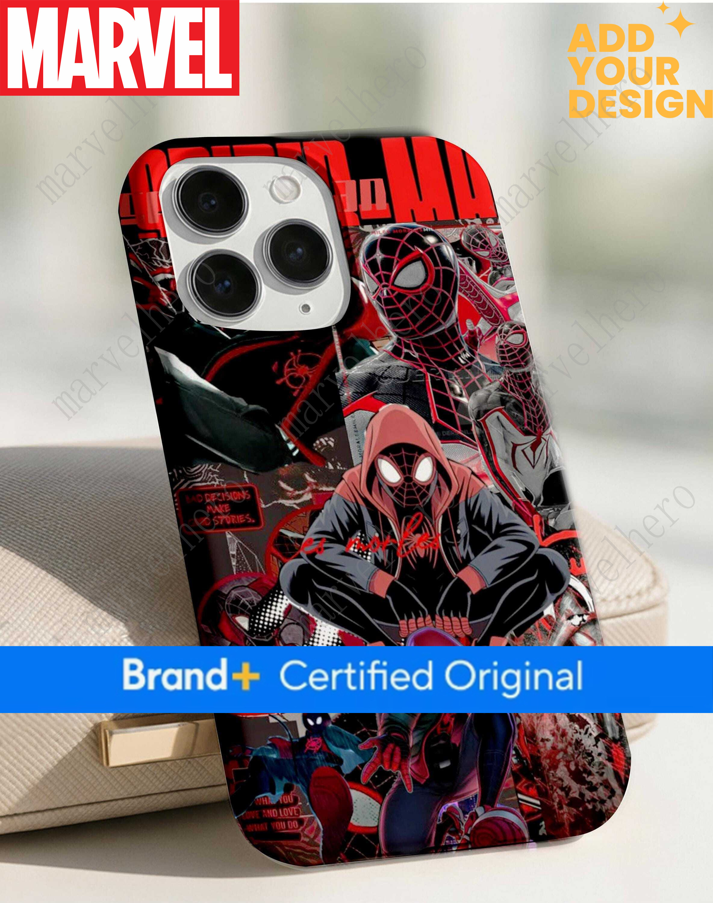 Man Miles Morales Iphone Spider Verse Comic Case Red Black Superhero Phone Cover Gift For Marvel Fan