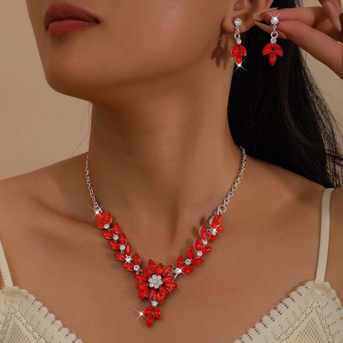 Autumn dress jewelry direct sales: European American style necklace earring floral bridal sets, vintage and high-end design sets