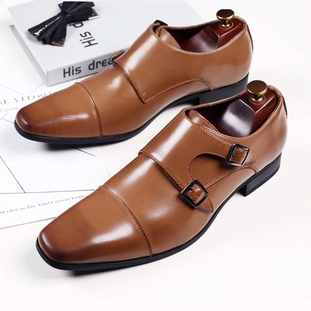 Classic Monk Shoes for Men y Wedding Shoes for Male Plus Size Men Business Office Leather Shoes for Men 260917