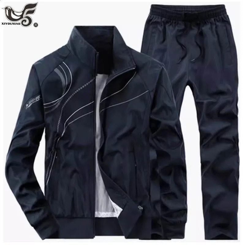 Mens Sportswear Fashion Spring Autumn Running Sets Men Training Suit 2 Pieces Set JacketSweatpant Male Casual Tracksuit 260918