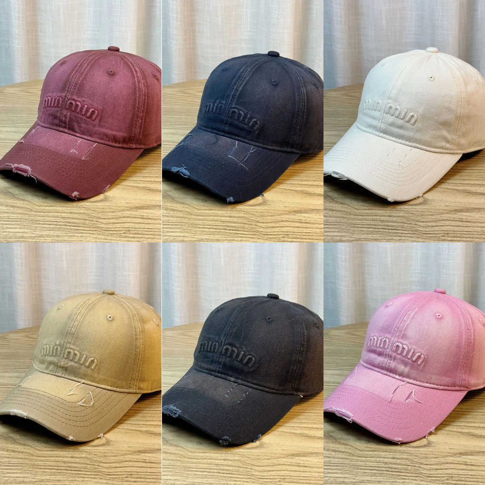 Vintage Washed Gradient Baseball New Cap for Women Deep High Crown Wide Brim Buckle Curved Visor Slim Fit American Retro Style J260917