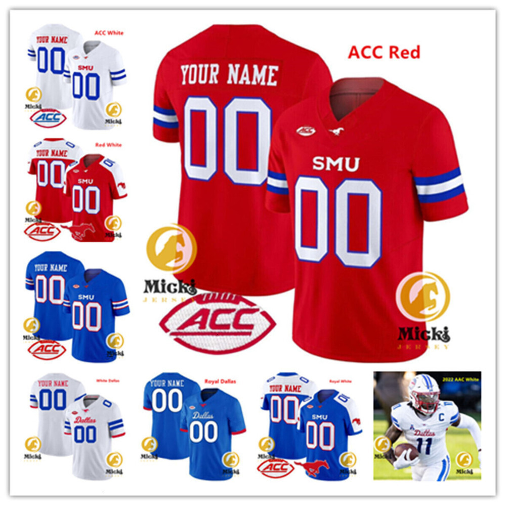 Emmanuel Sanders 2025 ACC SMU Mustangs Football Jersey Trey Quinn Margus Hunt Evan Brown jordoun Wyatt Ben Hicks Custom Stitched SMU jerseys