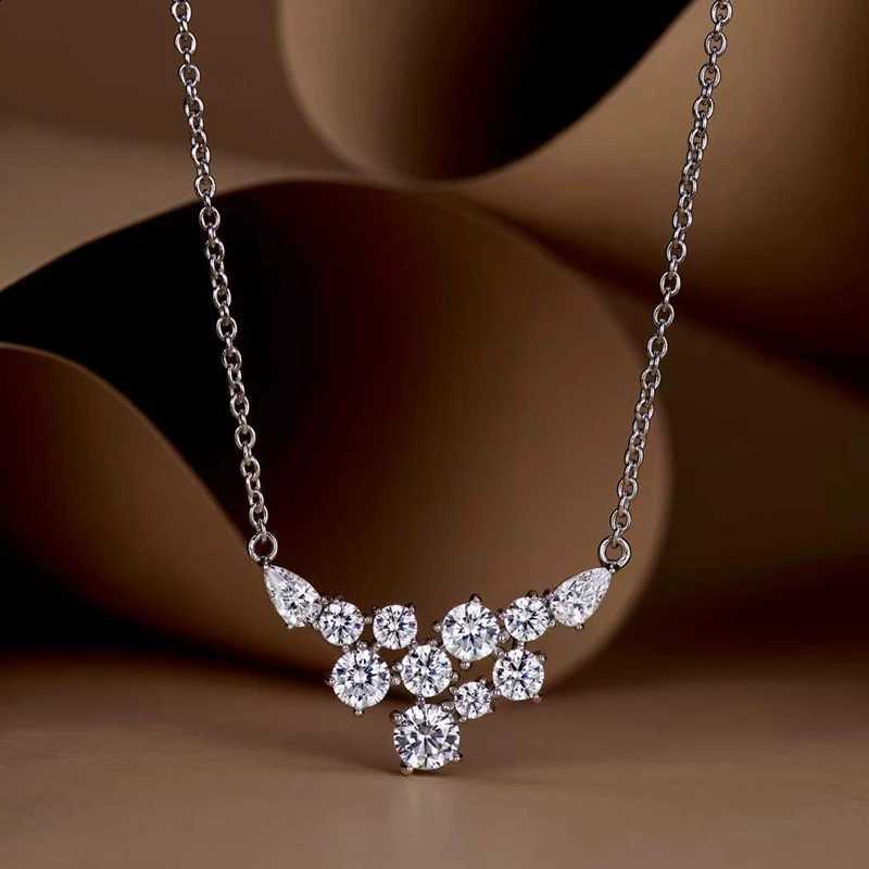 Huitan Multi Cubic Zirconia Pendant Necklace Women New Trendy Engagement Wedding Necklaces Silver Color Luxury Jewelry Drop Ship Q260916