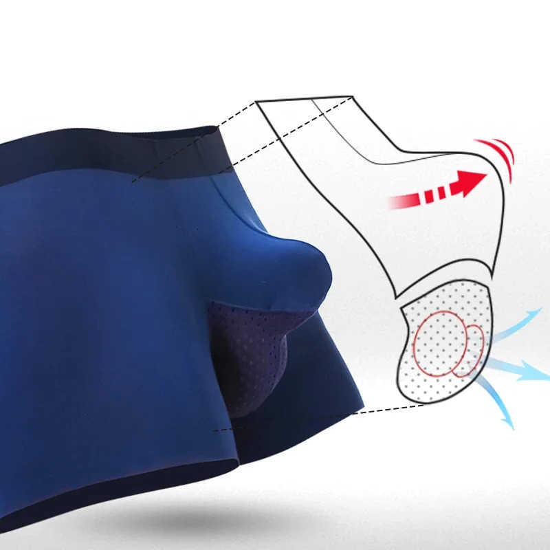 men's Underpants 3PC Men's underwear bullet dry and wet separated flat pants lower style modal breathable ice silk scrotal support D260918