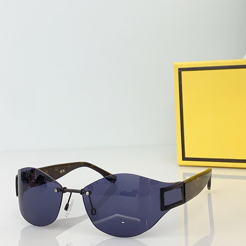 Fashion Integrated Shield Shaped Goggles Gray Gradient Lenses Rimless Frame Women Eyewear Outdoor Sports Men Eyeglasses With Packaging Box FE40159U