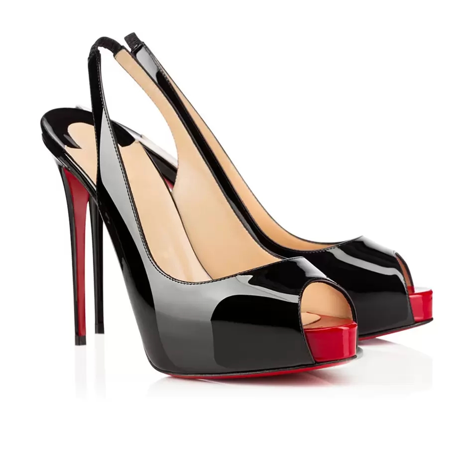 Luxury Women Red Bottom Pumps Sandals Private Number 120mm High Heels Paris Lady Summer Peep Toes Platform Fish Mouth Ankle Straps Patent Leather Ho