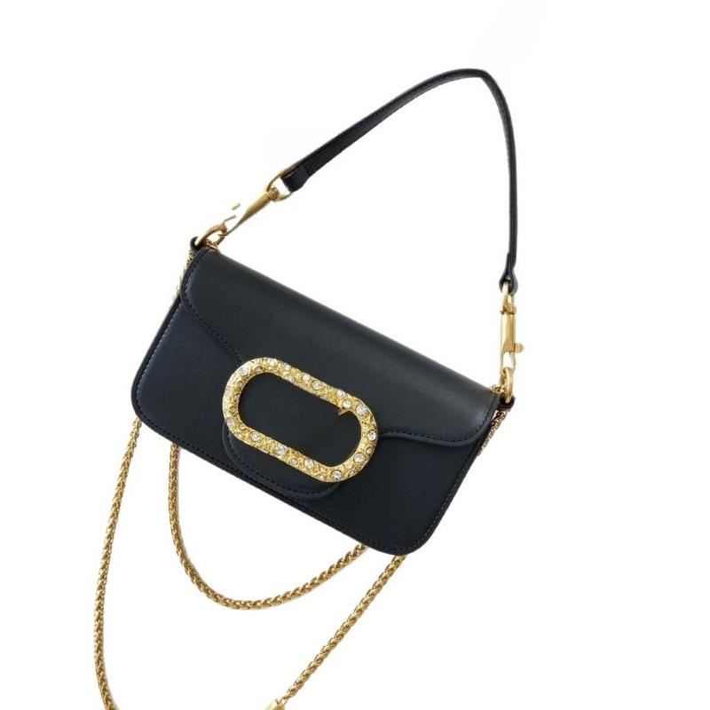 Women's Designer Crossbody Bags Retro Small Genuine Leather Square Bag Fashionable Gold Chain Bag