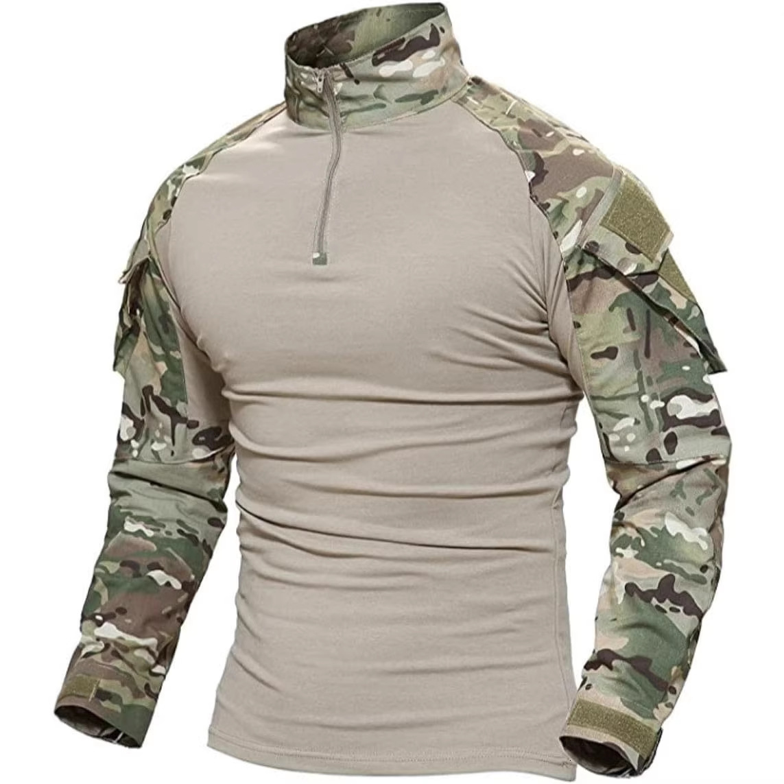 American-style men's new training wear, fashionable and trendy camouflage outdoor quick-dry long-sleeve top, available for wholesale