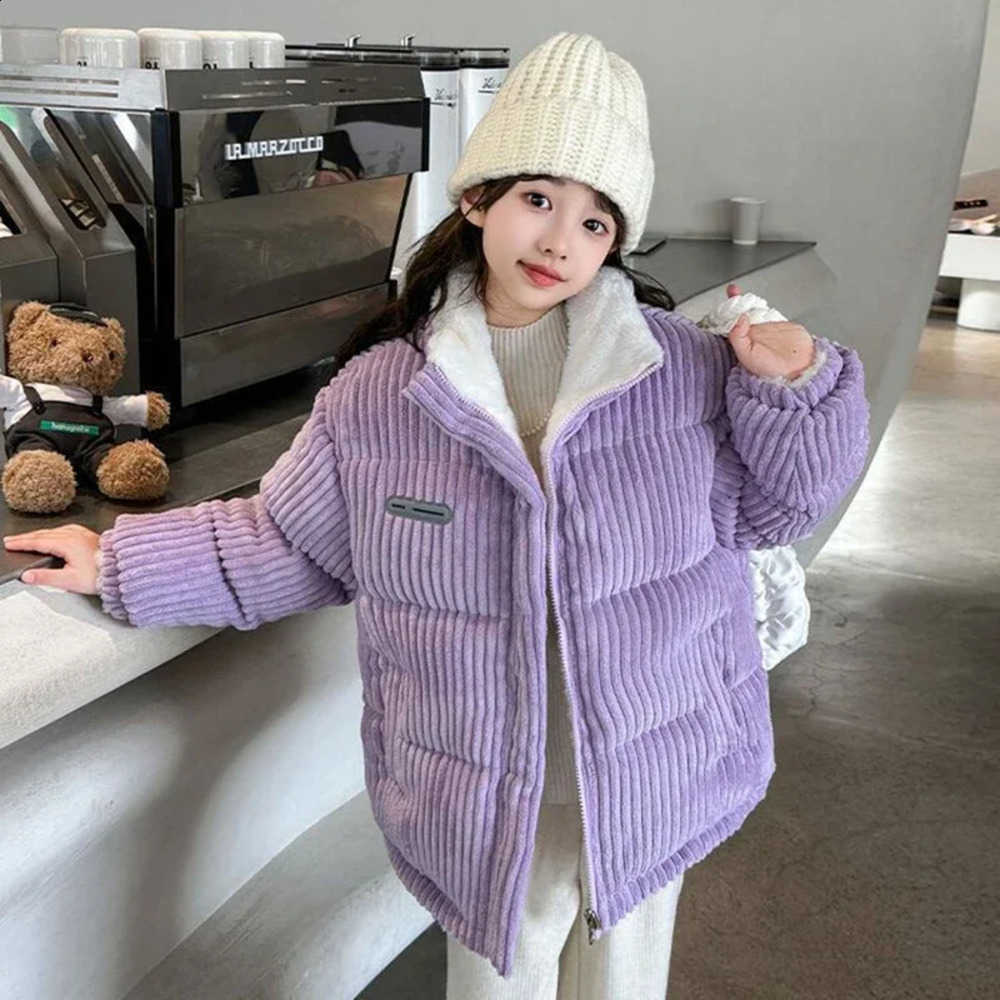 Jacket 2025 Winter Children Down For Girl Double Side Thermal Teenage Girl Outwear Coat 5-14 Years Kids Corduroy Parka XQX02W260917