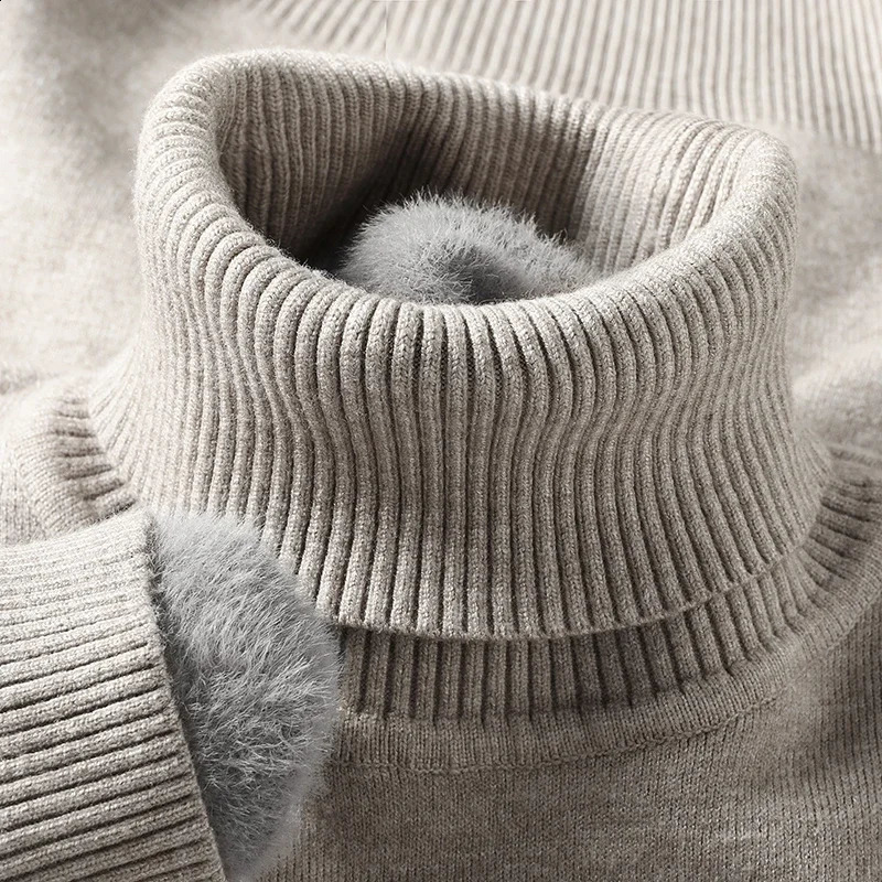 Sweatwear Mens Anti-pilling High Quality Knitted Turtleneck Sweater Slim Fit Long Sleeve Pullover Solid Color Trend Men Clothing 260917