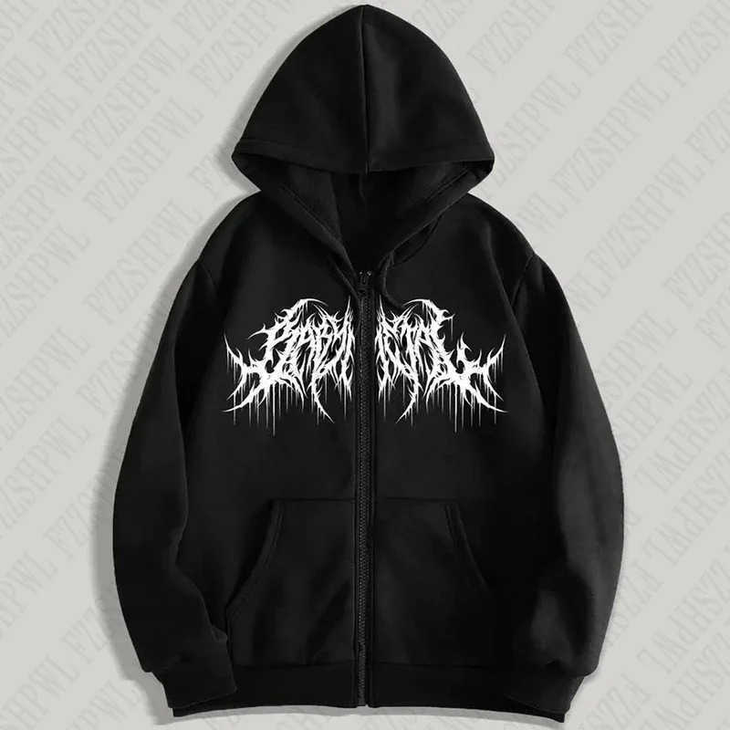 Zip-Up Hoodie Men Clothes Y2K with Graphic Prints Hip Hop Style Gothic 2026 Autumn Winter Keep Warm Long Sleeves Sweatshirt C260915 C26091511