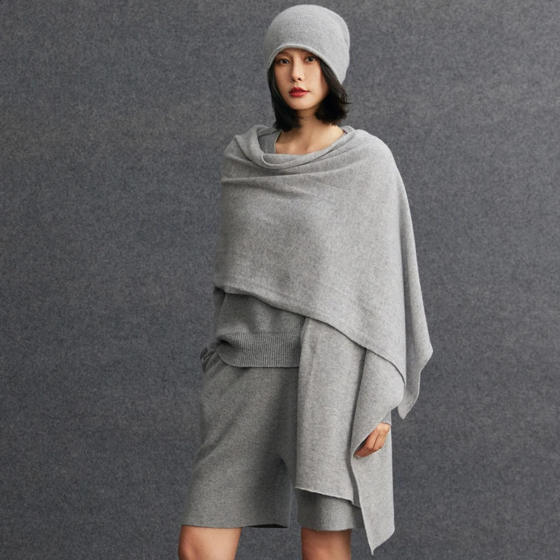 High-end Women's100% Baby Cashmere Scarf Autumn Winter Cashmere Knitted Long Shawls Row Style Basic Soft Warm Scarf y Tops 260917