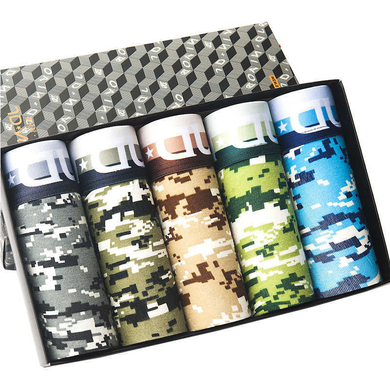 Fashion Underpants 5Pcs/Lot Men Underpants Trend Boxer Shorts Solid Color Underwear Summer 100% Cotton Breathable Mid Waist Men Panties D260918