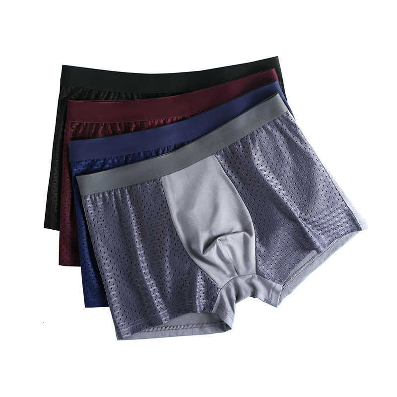 Male Underpants Men Thin Underwear Breathable Panties for Men's Ice Silk Underpant Mesh Sexy Square Corner Pants for Men's Shorts 4pcs/set