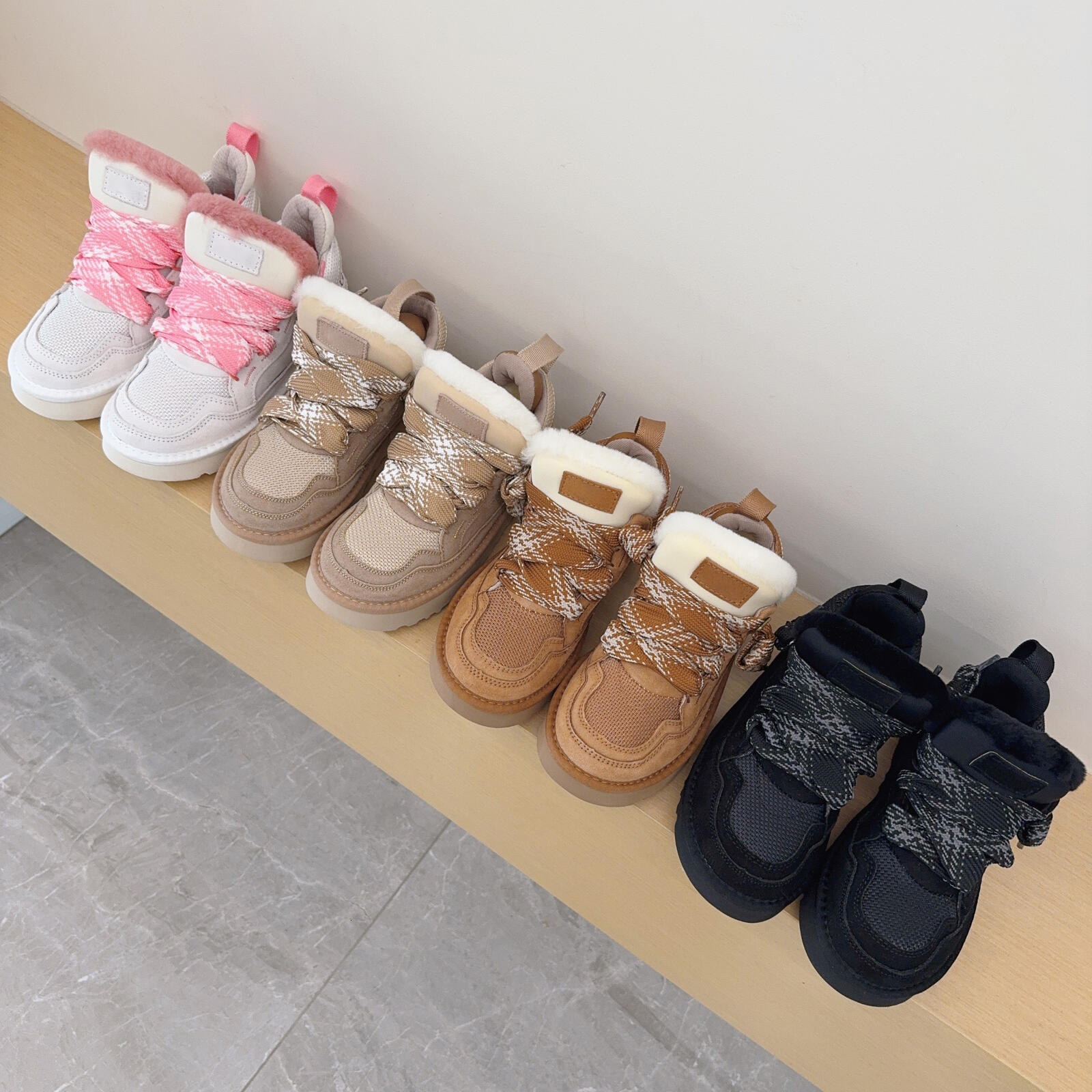 JDUUGG Winter and autumn snow boots for women, with laces, one-piece design, anti-slip, warm, suitable for all kinds of sports, casual wear, made of